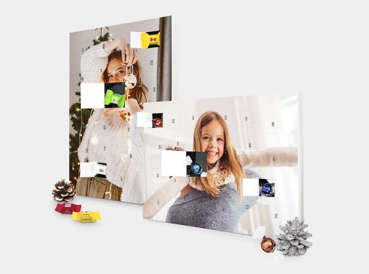 Foto-Adventskalender mit Schokolade